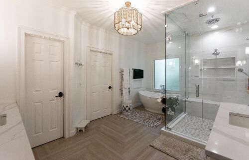 Bathroom with shower and bath tub