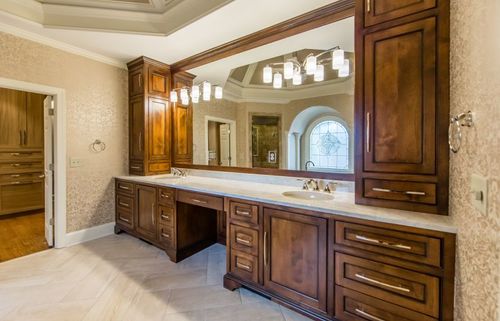 Master Bathroom vanity remodel, wood cabinets