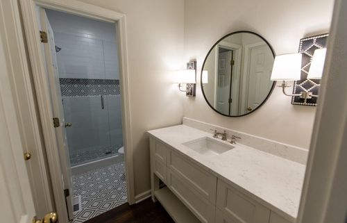 Master bathroom sink, mirror and vanity