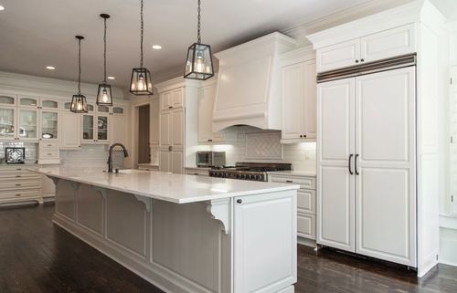 Kitchen remodel white cabinets.